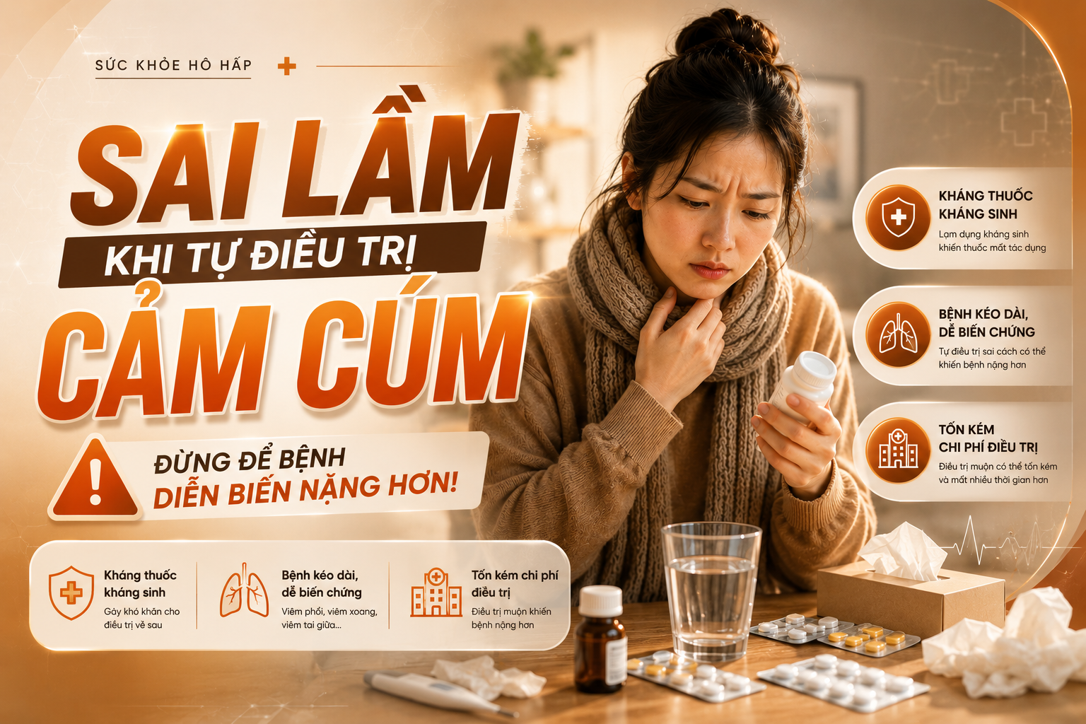 Sai lầm khi tự điều trị cảm cúm: Đừng để bệnh diễn biến nặng hơn 1