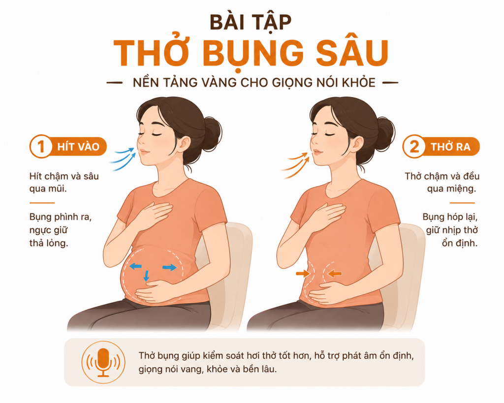 4. Luyện tập bài thở bụng để giảm tình trạng đau họng tái diễn 1 Luyện tập bài thở bụng để giảm tình trạng đau họng tái diễn