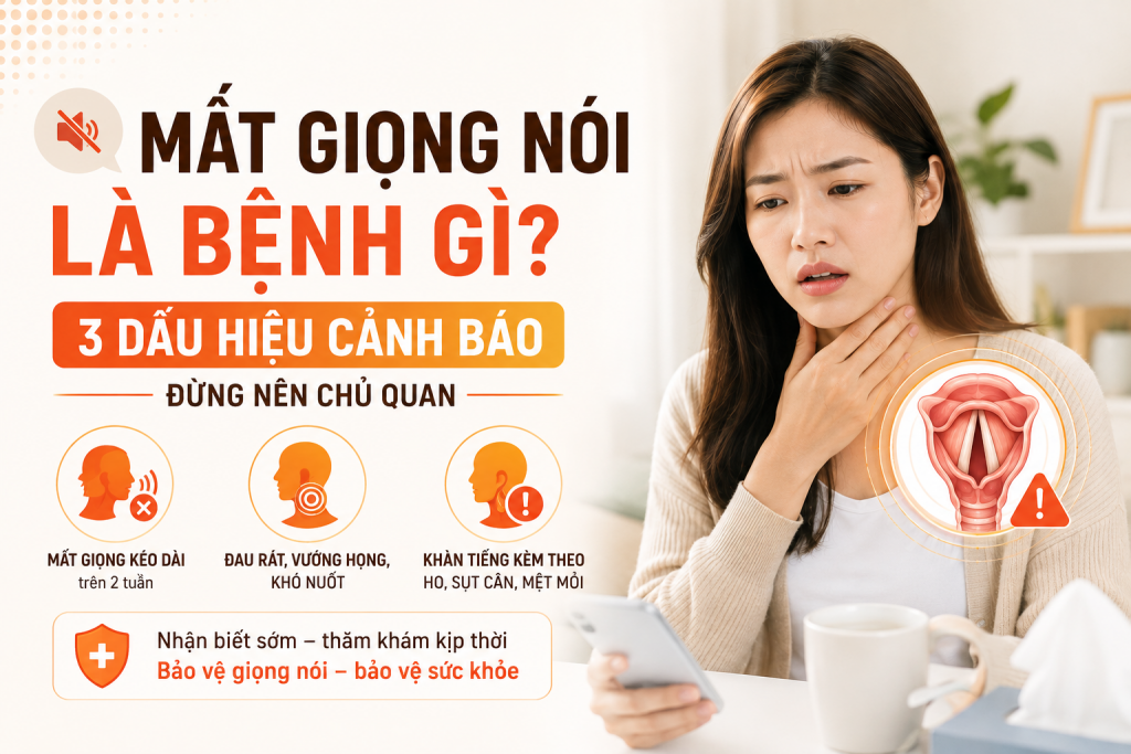 Mất giọng nói là bệnh gì? 3 dấu hiệu cảnh báo đừng nên chủ quan 1 Mất giọng nói là bệnh gì? 3 dấu hiệu cảnh báo đừng nên chủ quan