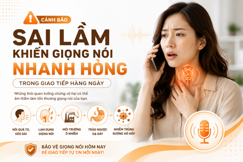 Cảnh báo: Sai lầm khiến giọng nói nhanh hỏng trong giao tiếp hàng ngày 1 Cảnh báo: Sai lầm khiến giọng nói nhanh hỏng trong giao tiếp hàng ngày