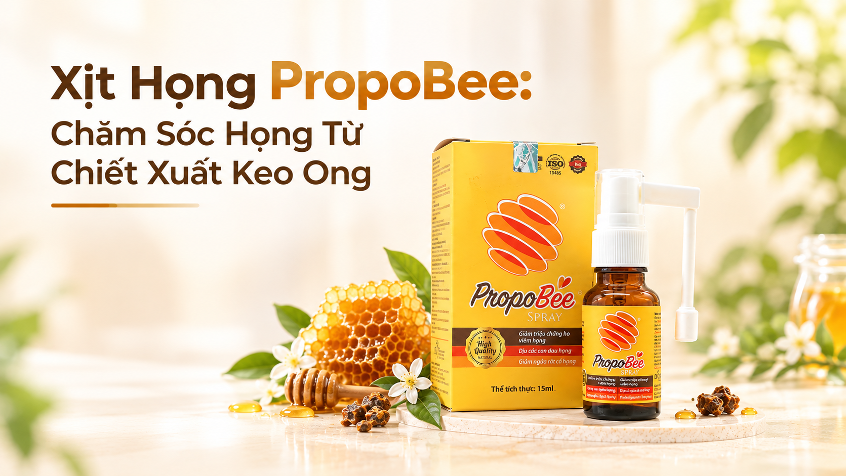 Xịt họng PropoBee: Chăm sóc họng từ chiết xuất keo ong